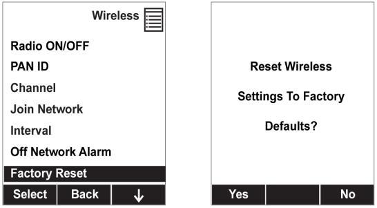 8.3.6.7 Factory Reset Restore all the wireless settings to their original factory defaults. Caution!