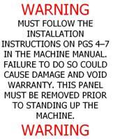 The panel has a warning label affixed to it. (See Fig. 2-4a & Fig. 2-4b) Fig. 2-4a Fig.
