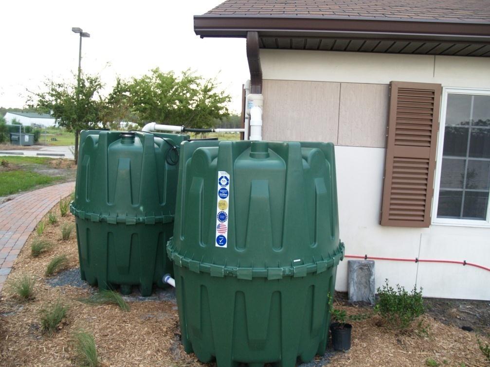#8: Reduce Stormwater Runoff Rain barrels and cisterns can capture a significant amount of water and can have a
