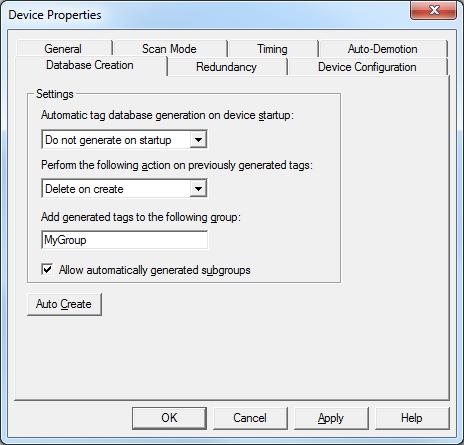 11 Automatic Tag Database Generation This driver's Automatic Tag Database Generation features have been designed to make configuring the OPC application a plug-and-play operation.