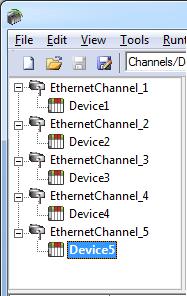 Our server refers to communications protocols like Yokogawa DX Ethernet Device as a channel. Each channel defined in the application represents a separate path of execution in the server.