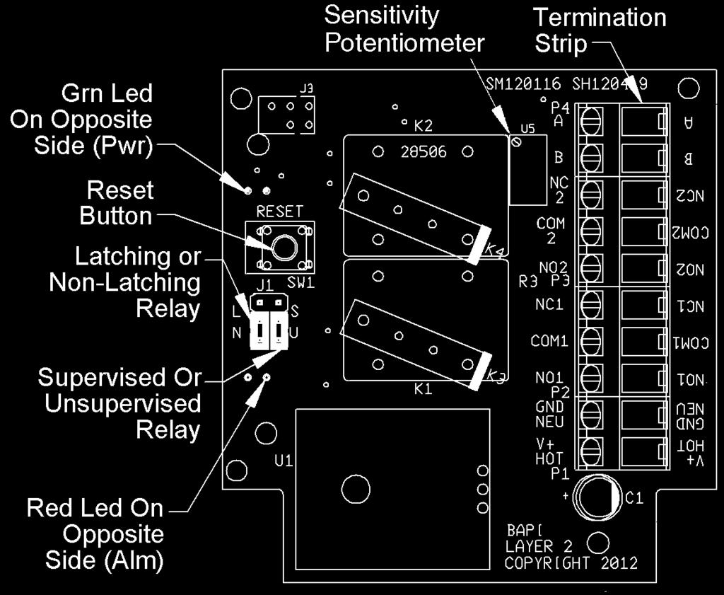 Wiring and Termination Terminal Description A...Water Sensor (No polarity to water sensor cable) B...Water Sensor (No polarity to water sensor cable) NC2*.
