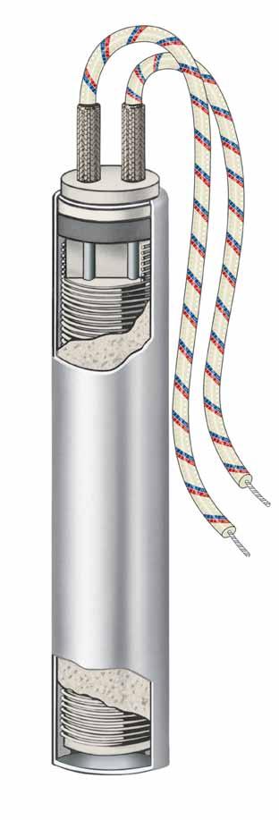 Hi-Density Cartridge Heaters * Features The standard termination for Hi-Density Cartridge Heaters is Type N, 254 mm (0") long nickel conductor lead wires externally connected to 32 mm ( 4") solid