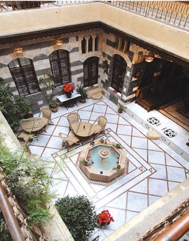 Figure 4.16: The courtyard in a house in Syria. The basement floor enjoys an even temperature throughout the year.