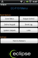 access via EclipseUDL or smart phone applications Alarm