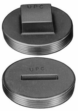 Countersunk plugs may be ordered not tapped through by adding -NT to the part number Raised Head 1846 1847 1848 1849 1850 1851 1875 1876 UPC TYPE BRASS