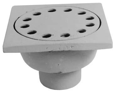 DRAIN INSIDE CAULK - NO - HUB Protected with TechCoat Finish 10 Diameter flange Aluminum dome strainer 50