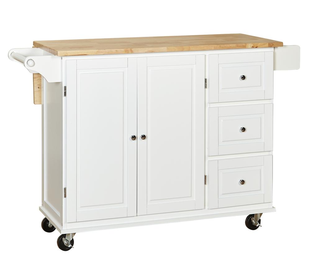 Cart with Wood Top, Kendall 24 Counter