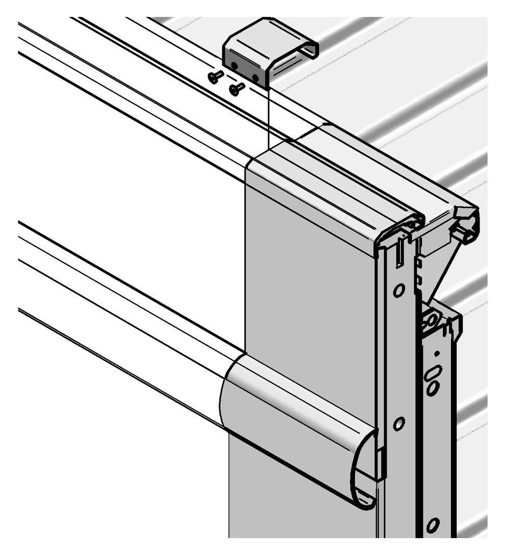 P/N 0467434_N 1-21 If top rails are not factory installed, 1. Begin by installing a 48-inch top rail against the corner trim of the LH end case. Refer to 1 in the illustration below.