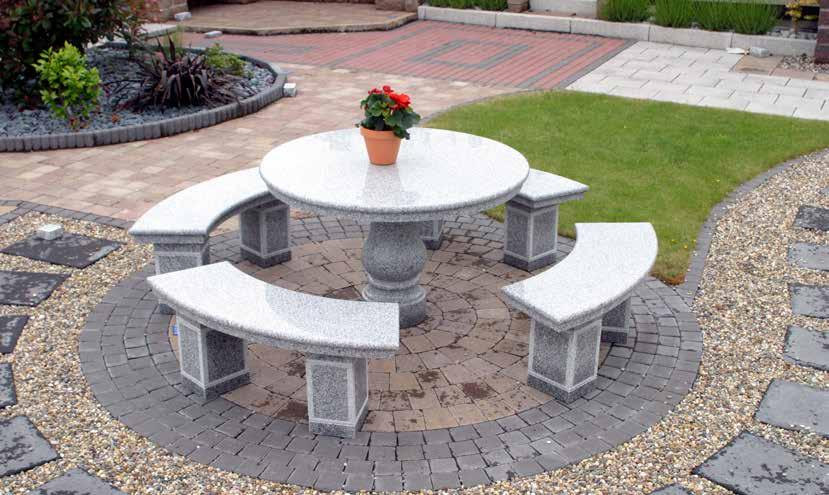 Natural Stone Garden Furniture Tables Grey Granite New