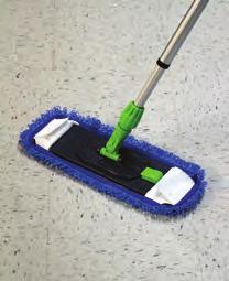 The top Mop or Pad should be loaded with microfiber to prevent