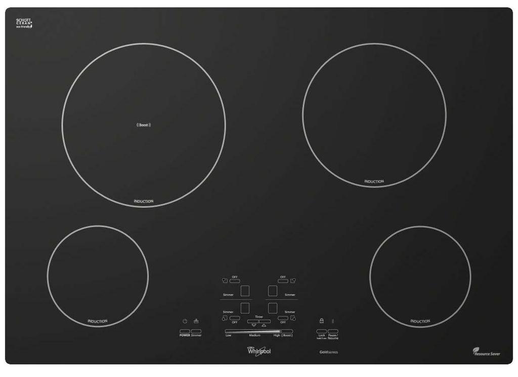 Induction Cooktops Whirlpool 33 Only offers a 30 induction cooktop with 4 cooking zones