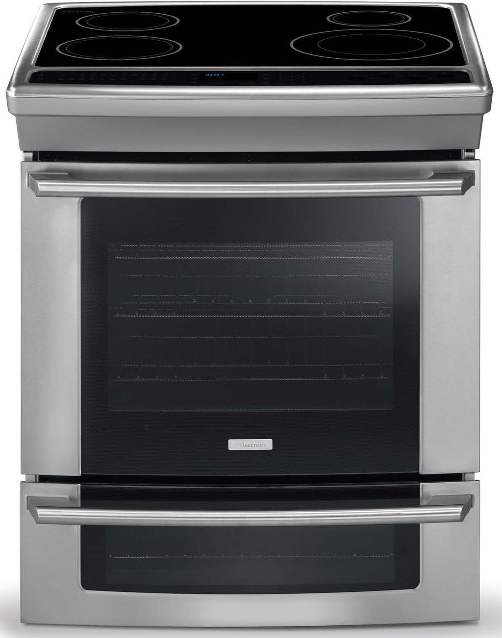 Induction Ranges Whirlpool 49 30 freestanding induction range with convection cooking and warming drawer.