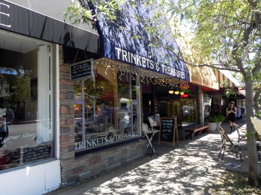 The Tujunga Village Commercial Historic District in Studio City is a linear collection of primarily one-story retail storefronts along a single block of Tujunga Avenue, constructed