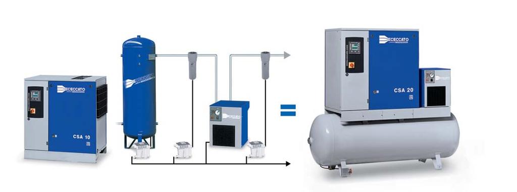 TYPICAL CSA DRY SET-UP Filters and by-pass dryer 1 2 3 Using the filters, it is possible to eliminate dust and oil particles up to a filtration degree of 0.