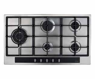 Hobs HG7250 Five burner gas hob HG7350 Five burner gas hob HG7500 Four burner gas hob HG9350 Five burner gas hob Front control Cast iron pan supports Automatic ignition Flame failure safety device