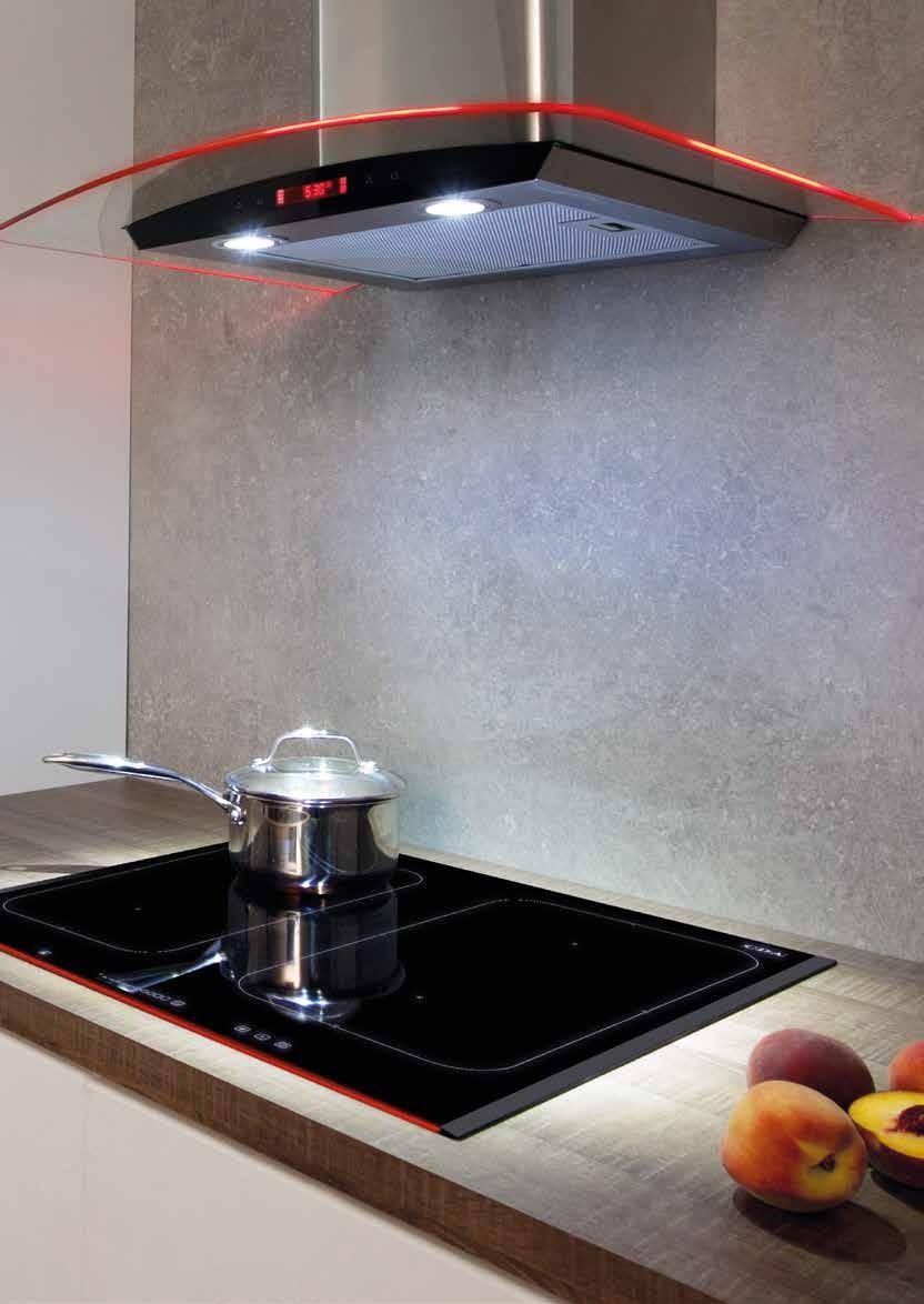 Lighting For ambient lighting in the kitchen our range of edge-lit extractors give you the option to switch on LED lighting in a range of colours