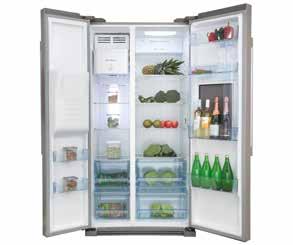 Refrigeration Stainless steel effect Black PC71 American style side-by-side frost free fridge
