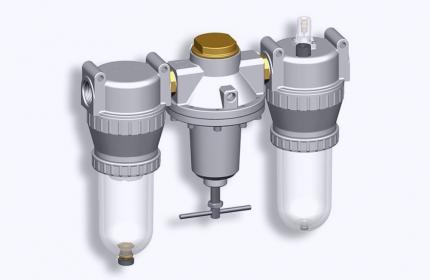 FRL-unit, consisting of a filter, a regulator and a