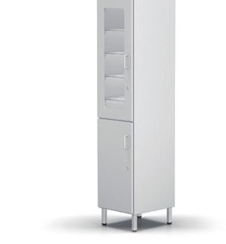 2-253 Medical cabinet 2-254 Medical cabinet 2-255 Medical cabinet divided in two heights, both parts with full wing doors doors with lock and handle upper part with four adjustable stainless steel
