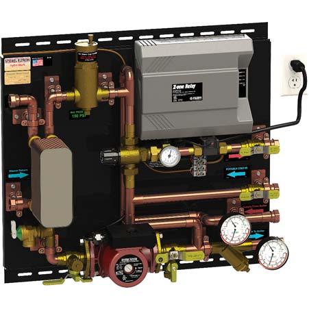 Dual-purpose hot water heating (Domestic and Space Heating) Insert a HydroShark DHW Integrator Panel to provide potable heated water and Hydronic Heating (with space heating panel(s)) with one heat