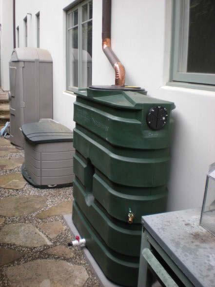 This will keep the downspout from shifting or disconnecting from the gutter. DIRECT THE DOWNSPOUT TO A RAIN BARREL OR CISTERN.