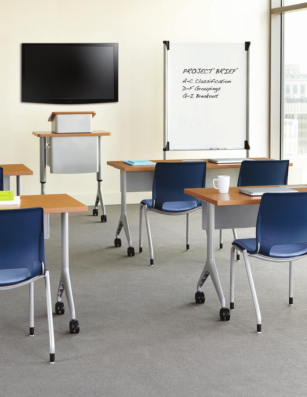 A COMPREHENSIVE OFFERING Motivate includes a complete line of seating, tables, and presentation products