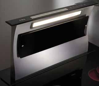 Extractors 3d9 Downdraft extractor Ducted/re-circulating installation 4 speeds Touch control Dishwashable aluminium grease filters 1 x neon