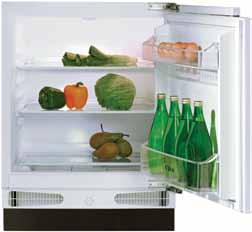 fw223 Integrated/under counter larder fridge Interior light 3 glass shelves 1 salad crisper drawer 2 in-door balconies 1 egg tray Height-adjustable feet Reversible door Fixed hinges Total capacity: