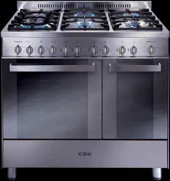 Range cookers rc9322 90cm twin cavity range cooker, gas ovens, gas hob main oven second oven Hob features Wok burner Automatic ignition Cast iron pan supports Rear back guard Flame failure included