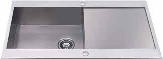 kva11 Stainless steel designer single bowl sink Manufactured from brushed steel 1mm heavy gauge stainless steel construction Reversible Fits in 600mm base unit Noise