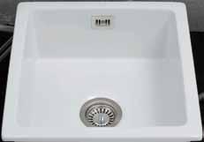 kc41 Ceramic undermount half bowl sink Classic design Cast ceramic construction Can also be mounted conventionally Sinks A handmade fireclay ceramic sink which is very hard wearing.