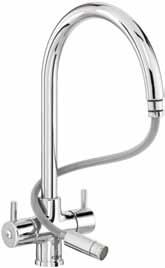 Nickel (as shown) 265 54 210 tc56 Monobloc tap with pull-out spray Pull-out spray for precise and