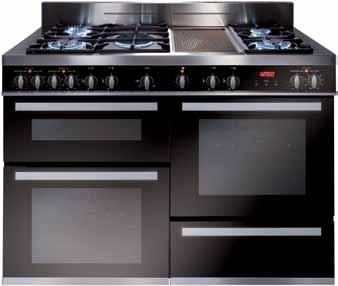 Range cookers The rv1200 offers maximum cooking space and ultimate flexibility with a choice of three ovens, a ceramic griddle and five gas burners.