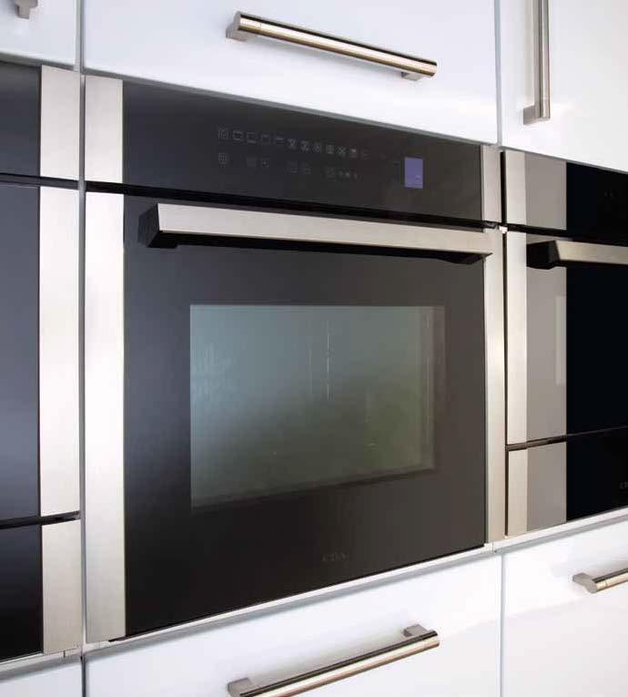 Our touch control models, the sk450, vc800 and vk900, have discreet icons that are lit and clearly visible when the oven is in use but