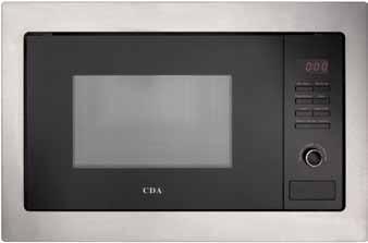 vm130 Built-in microwave Auto defrost Quick start LED timer 5 microwave power levels 900W max Interior light Acoustic end programme signal Left hand hinged door Safety key lock Capacity: 25 ltr Rated