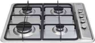 75kW Rated electrical power: <1W Power supply required: 3 amps 270 510 288 490 35 hg6100 Four burner gas hob Side control Enamel pan supports Flame failure included LPG conversion kit included LPG