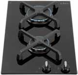 5kW Rated electrical power: 1W Power supply required: 3 amps Frameless 510 300 52 273 490 hg3602 Domino two burner gas hob Front control Cast iron pan supports