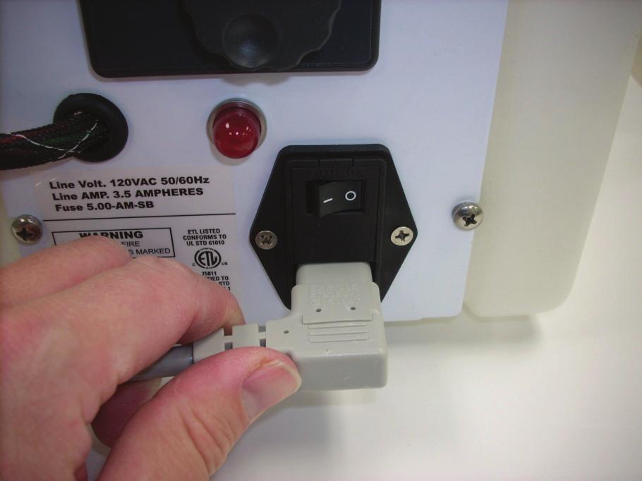 Figure 12 7. Turn the power switch to on. Red indicator light illuminates when heating. Figure 13 8. Set the temperature on the controller to the appropriate temperature for the HLD in use.
