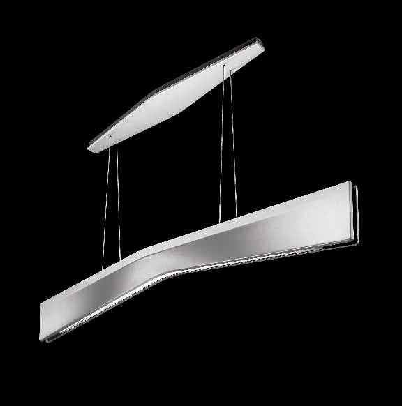 Rotare pendant A 52" long, direct/indirect pendant, suspended by Ivalo s i-wire power cable.