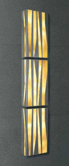 Silvus24 interior/exterior sconce 24" tall, 13" wide, for use indoors and outdoors.