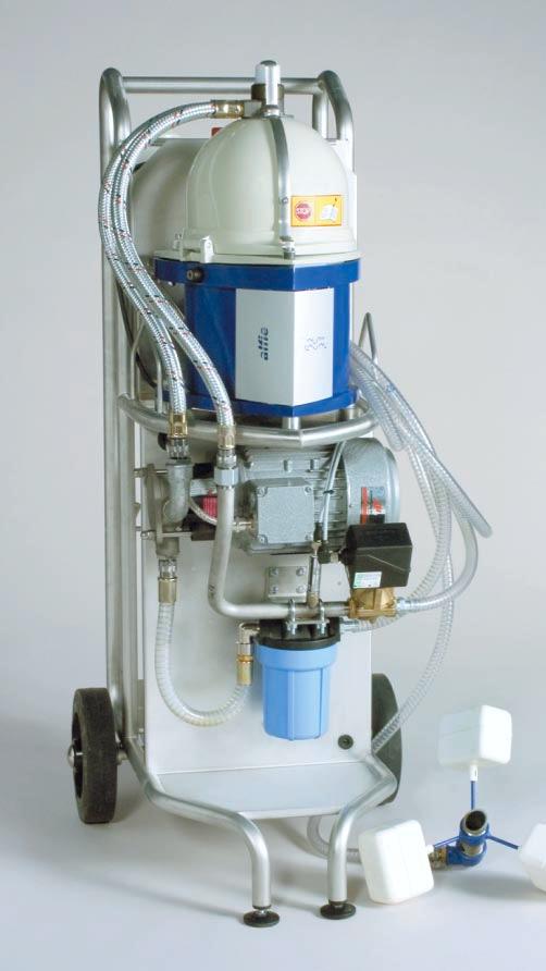 Alfie 500 for cost-effective cleaning of coolants Separator system Using high-speed centrifugal separation makes it possible to extend the life of your service fluids.