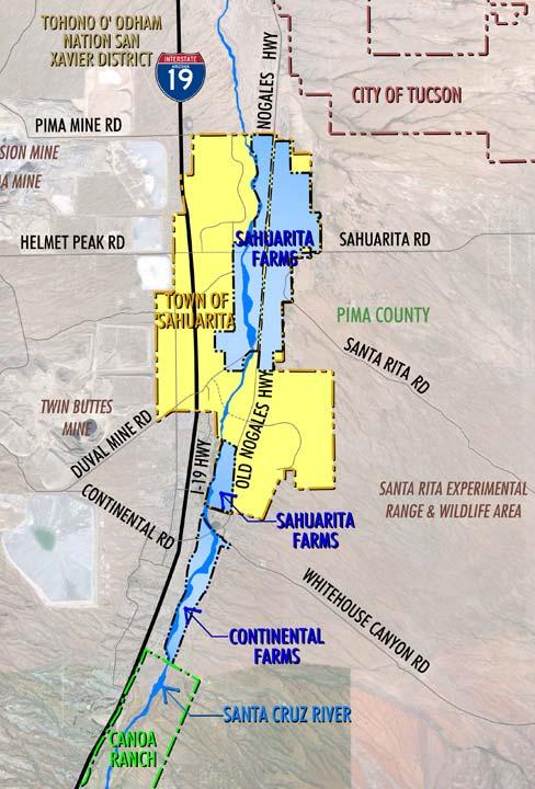 FICO Properties 7,000 Acres Total 5,900 Acres in Town of Sahuarita 1,100 Acres in Pima County 12 River Miles on FICO