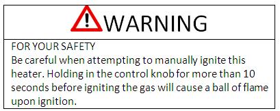 OPERATING INSTRUCTIONS When Heater is ON: 1. Never use the heater while it is raining. The glass tube will break when it comes in contact with water. 2.