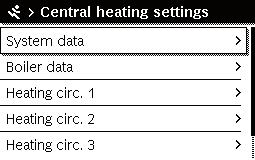 Service menu Diagnosis Fault displays Function test Active faults Enable function tests Störungshistorie Boiler / burner 1) System information...... Heating circuit 1... 4 Maintenance.