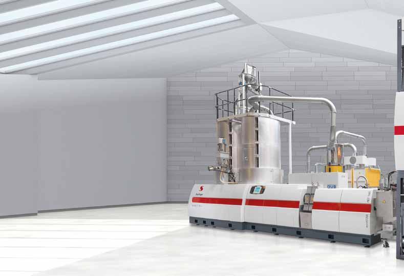 Recycling Line recostar PET State-of-the-art recycling technology for the in-house recycling of PET flakes from bottles,