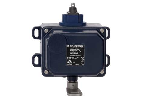 Belt alignment switches T. 454 The belt alignment switch T. 454 is designed for a belt speed of up to 6 m/s. Through staggered contacts, a pre-warning is issued at a 10 degree angle of actuation.