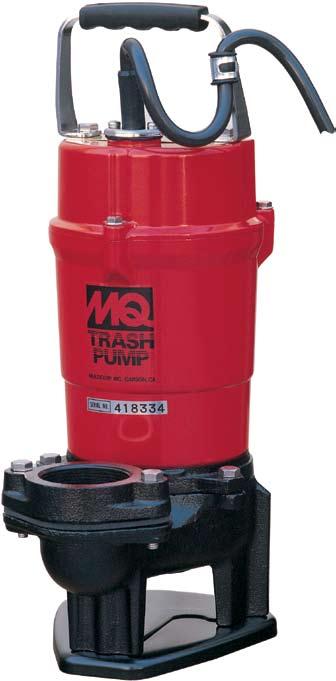 Submersible Trash Pumps Single Phase Heavily debris-laden water calls for rugged pumps.