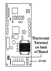 Figure 18 The external Thermostat wire terminal has been pre-wired to the thermostat wire Terminal on the back of the control board (See figure
