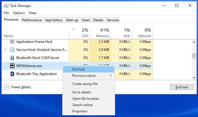 It is this task that can clash with other programs attempting to communicate with other equipment. To cancel the task; - Startup WINDOWS TASK MANAGER.